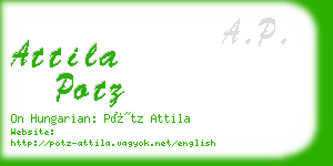 attila potz business card